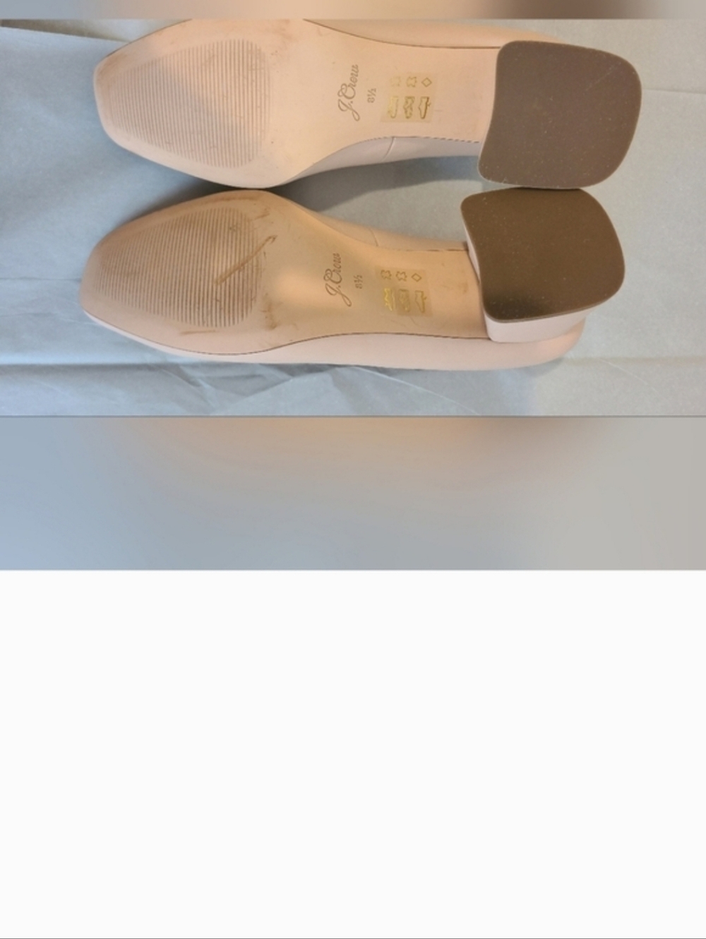 J. Crew Nude Blush Leather Block Heel Pumps - Picture 8 of 15